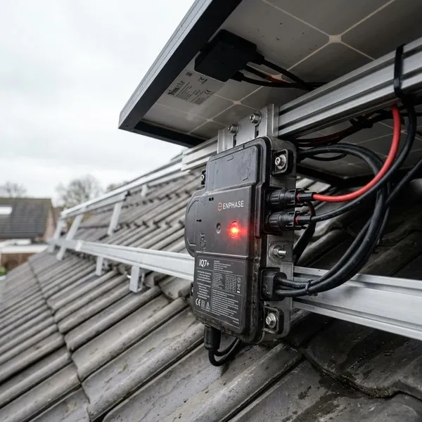 Enphase micro-omvormer knippert rood