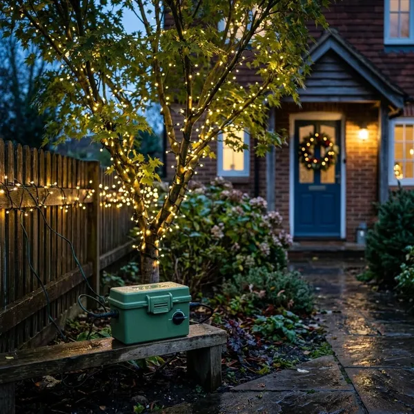 Kan kerstverlichting op batterij buiten hangen